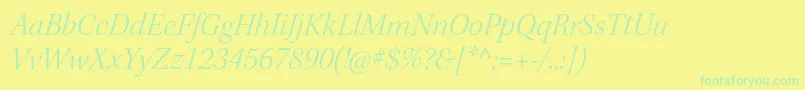 KeplerstdLightitsubh Font – Green Fonts on Yellow Background