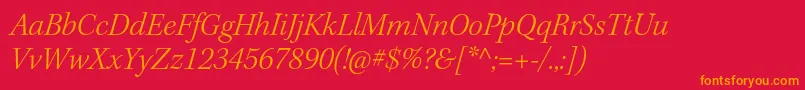 KeplerstdLightitsubh-Schriftart – Orangefarbene Schriften auf rotem Hintergrund