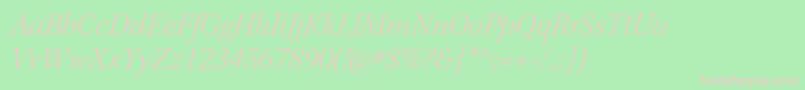 KeplerstdLightitsubh Font – Pink Fonts on Green Background