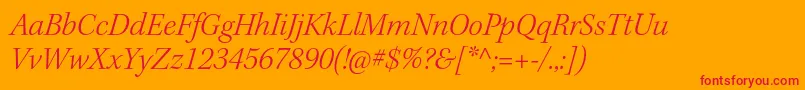 KeplerstdLightitsubh Font – Red Fonts on Orange Background