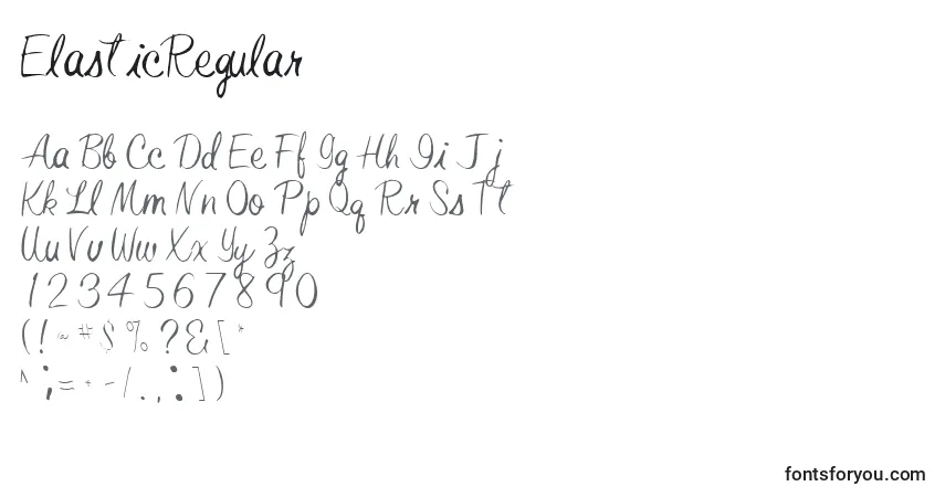 Fuente ElasticRegular - alfabeto, números, caracteres especiales