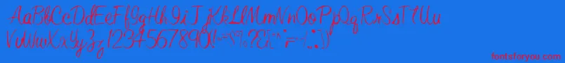 ElasticRegular Font – Red Fonts on Blue Background