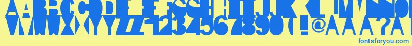 IpArial Font – Blue Fonts on Yellow Background