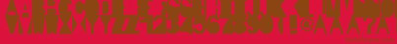 Fonte IpArial – fontes marrons em um fundo vermelho