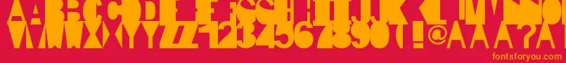 IpArial Font – Orange Fonts on Red Background