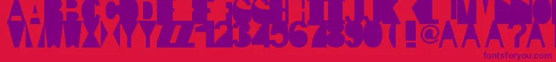 IpArial Font – Purple Fonts on Red Background