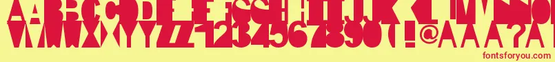 IpArial Font – Red Fonts on Yellow Background