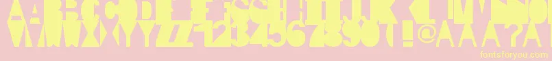 IpArial-Schriftart – Gelbe Schriften auf rosa Hintergrund