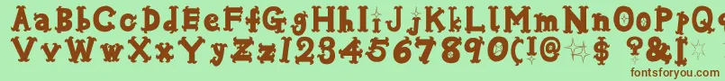 OshareBlack Font – Brown Fonts on Green Background