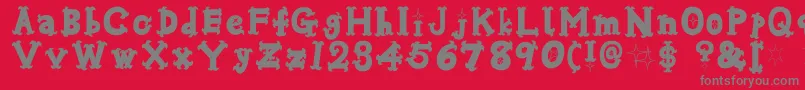フォントOshareBlack – 赤い背景に灰色の文字