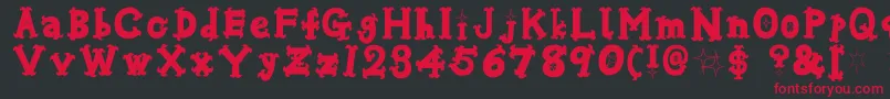 OshareBlack Font – Red Fonts on Black Background