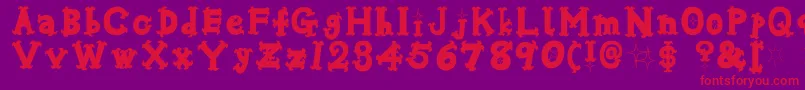 OshareBlack Font – Red Fonts on Purple Background