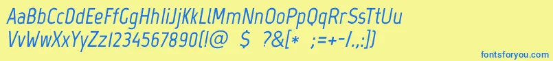 Weitere Informationen zur MarvelBolditalic-Schriftart MarvelBolditalic-Schriftart – Blaue Schriften auf gelbem Hintergrund