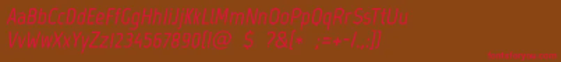 MarvelBolditalic Font – Red Fonts on Brown Background
