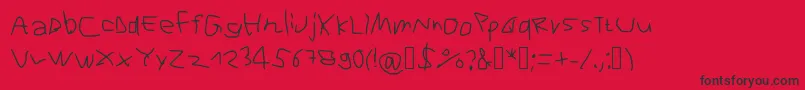 RvnFontOfDoom1-Schriftart – Schwarze Schriften auf rotem Hintergrund