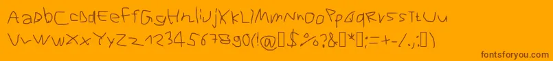 フォントRvnFontOfDoom1 – オレンジの背景に茶色のフォント