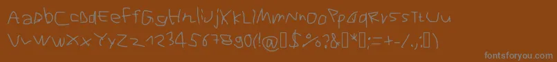 Czcionka RvnFontOfDoom1 – szare czcionki na brązowym tle