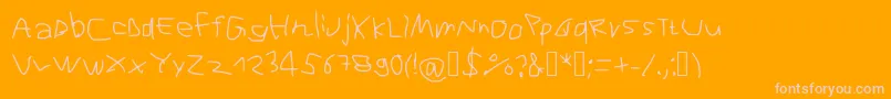 RvnFontOfDoom1-Schriftart – Rosa Schriften auf orangefarbenem Hintergrund