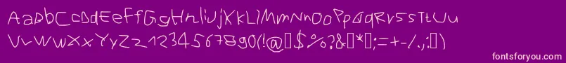 RvnFontOfDoom1 Font – Pink Fonts on Purple Background
