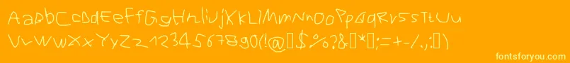 Шрифт RvnFontOfDoom1 – жёлтые шрифты на оранжевом фоне