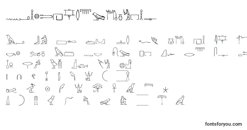 Czcionka NahktHieroglyphs – alfabet, cyfry, specjalne znaki