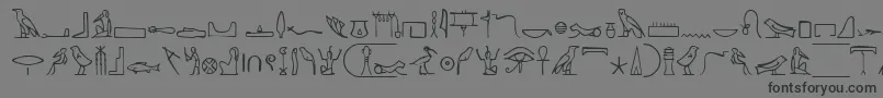 NahktHieroglyphs-fontti – mustat fontit harmaalla taustalla