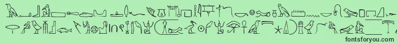 Czcionka NahktHieroglyphs – czarne czcionki na zielonym tle