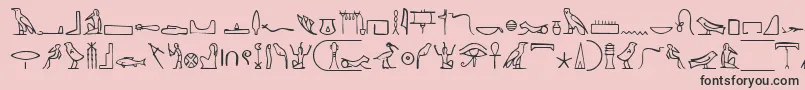 Шрифт NahktHieroglyphs – чёрные шрифты на розовом фоне