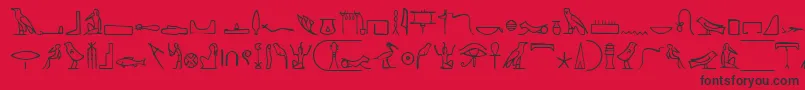 Шрифт NahktHieroglyphs – чёрные шрифты на красном фоне