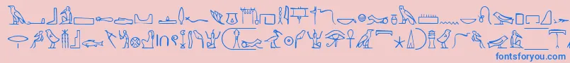 Шрифт NahktHieroglyphs – синие шрифты на розовом фоне