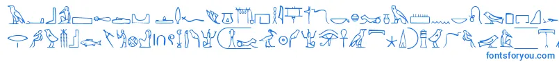 Czcionka NahktHieroglyphs – niebieskie czcionki