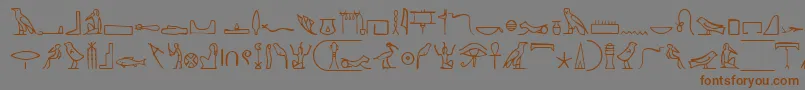 NahktHieroglyphs Font – Brown Fonts on Gray Background