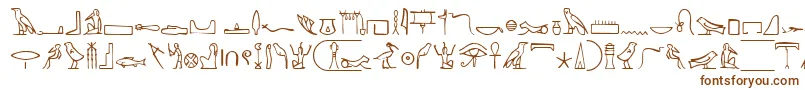 Шрифт NahktHieroglyphs – коричневые шрифты на белом фоне