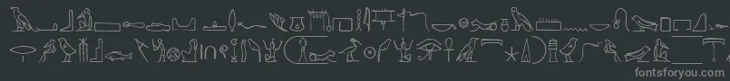 NahktHieroglyphs Font – Gray Fonts on Black Background