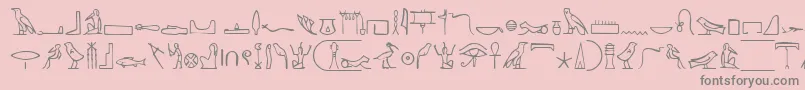 NahktHieroglyphs Font – Gray Fonts on Pink Background