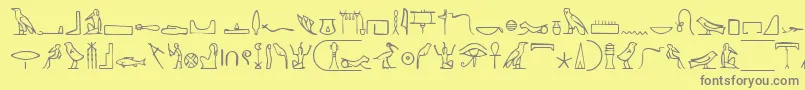 Шрифт NahktHieroglyphs – серые шрифты на жёлтом фоне