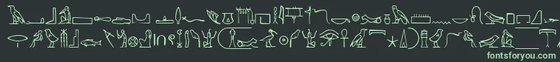 NahktHieroglyphs Font – Green Fonts on Black Background