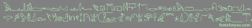 Fonte NahktHieroglyphs – fontes verdes em um fundo cinza