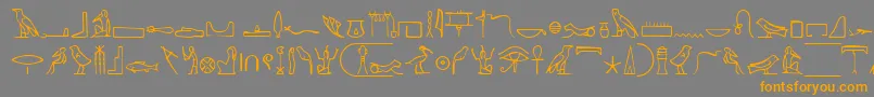 Шрифт NahktHieroglyphs – оранжевые шрифты на сером фоне