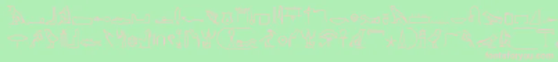 NahktHieroglyphs Font – Pink Fonts on Green Background