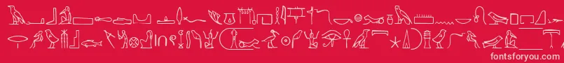 NahktHieroglyphs Font – Pink Fonts on Red Background