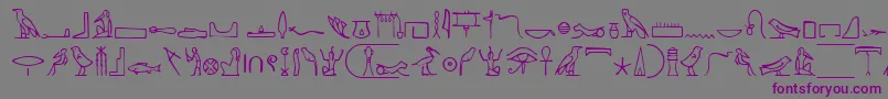 NahktHieroglyphs-fontti – violetit fontit harmaalla taustalla