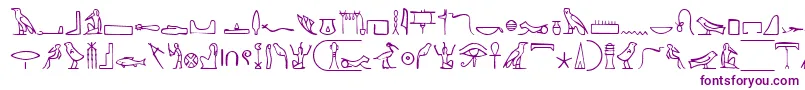 NahktHieroglyphs Font – Purple Fonts on White Background