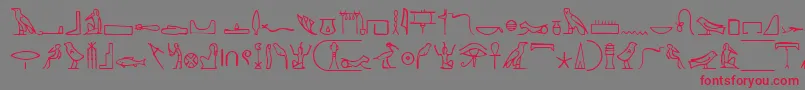 Fonte NahktHieroglyphs – fontes vermelhas em um fundo cinza