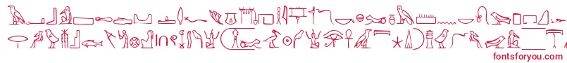 NahktHieroglyphs-Schriftart – Rote Schriften auf weißem Hintergrund
