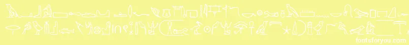 Czcionka NahktHieroglyphs – białe czcionki na żółtym tle