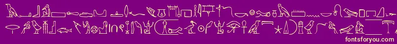 Police NahktHieroglyphs – polices jaunes sur fond violet