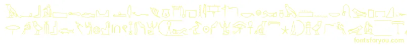 フォントNahktHieroglyphs – 黄色のフォント