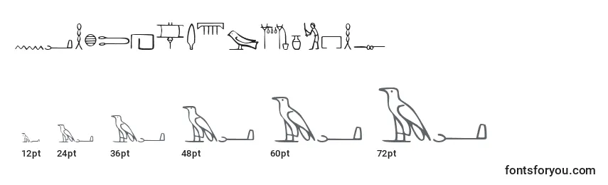 NahktHieroglyphs-fontin koot