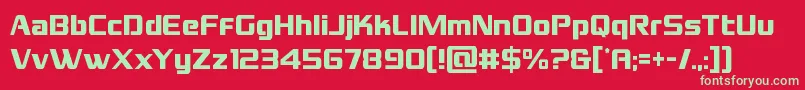 Czcionka Grandnationalcond – zielone czcionki na czerwonym tle